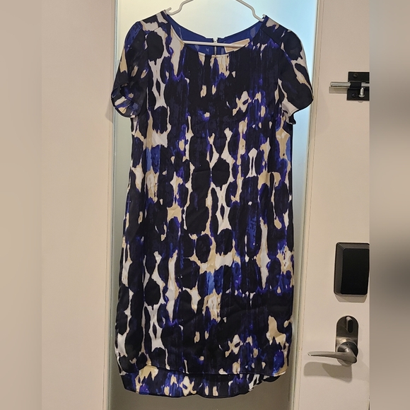 Michael Kors Womens Silky Lined Watercolor Shirt Dress Size 4 - Picture 1 of 11
